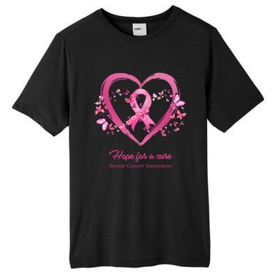 Pink Heart Butterfly Hope For A Cure Breast Cancer Awareness Funny Gift Tall Fusion ChromaSoft Performance T-Shirt