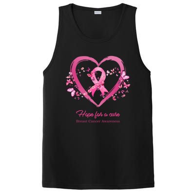 Pink Heart Butterfly Hope For A Cure Breast Cancer Awareness Funny Gift PosiCharge Competitor Tank