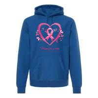 Pink Heart Butterfly Hope For A Cure Breast Cancer Awareness Funny Gift Premium Hoodie