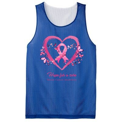 Pink Heart Butterfly Hope For A Cure Breast Cancer Awareness Funny Gift Mesh Reversible Basketball Jersey Tank