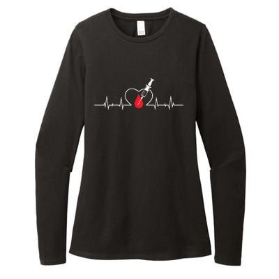 Phlebotomist Heart Blood Phlebotomy Pulse Syringe Gift Womens CVC Long Sleeve Shirt