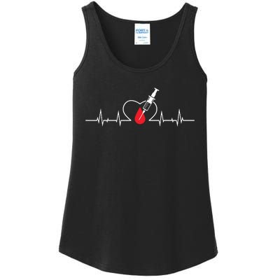 Phlebotomist Heart Blood Phlebotomy Pulse Syringe Gift Ladies Essential Tank