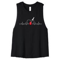 Phlebotomist Heart Blood Phlebotomy Pulse Syringe Gift Women's Racerback Cropped Tank