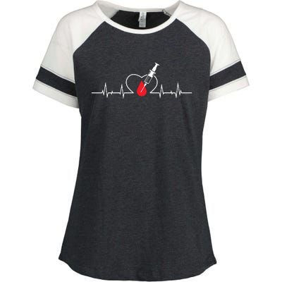 Phlebotomist Heart Blood Phlebotomy Pulse Syringe Gift Enza Ladies Jersey Colorblock Tee