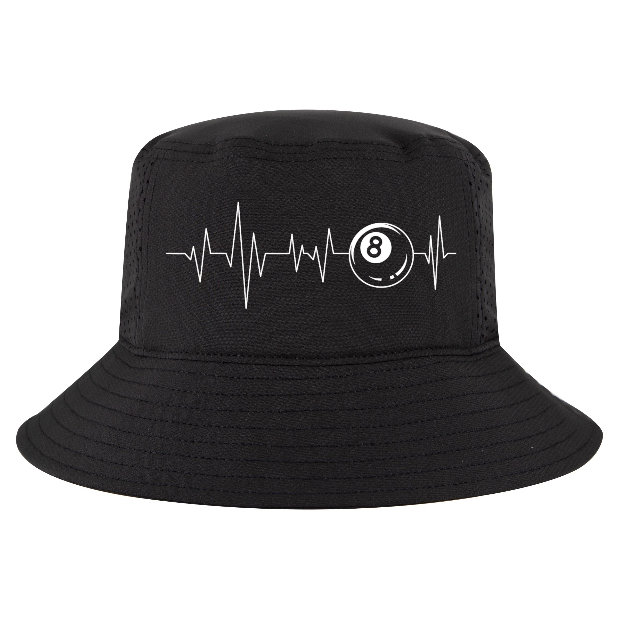 Pool Heartbeat Billiard Player Lover Sports Game Cool Comfort Performance Bucket Hat