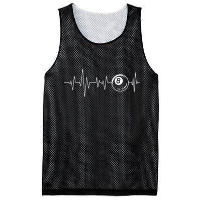 Pool Heartbeat Billiard Player Lover Sports Game Mesh Reversible Basketball Jersey Tank