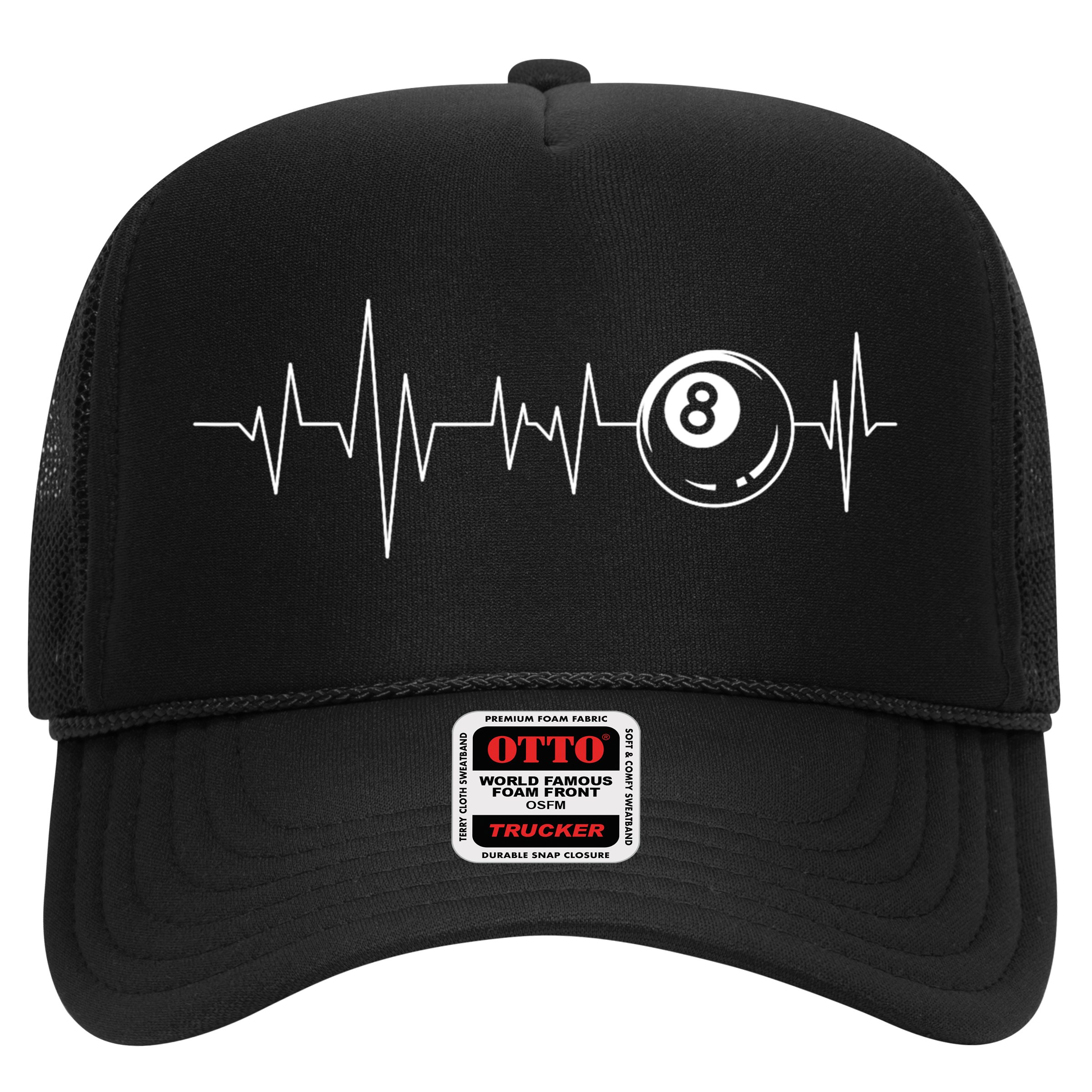 Pool Heartbeat Billiard Player Lover Sports Game Hat