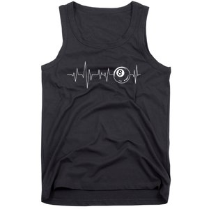 Pool Heartbeat Billiard Player Lover Sports Game Tank Top