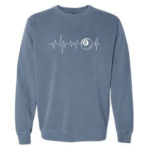 Pool Heartbeat Billiard Player Lover Sports Game Garment-Dyed Sweatshirt