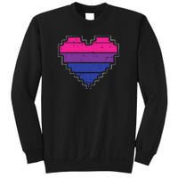 Pixel Heart Bisexual Pride Retro Gaming LGBTQ Ally Gamer Sweatshirt