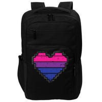 Pixel Heart Bisexual Pride Retro Gaming LGBTQ Ally Gamer Impact Tech Backpack