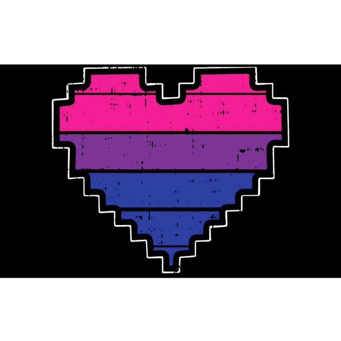 Pixel Heart Bisexual Pride Retro Gaming LGBTQ Ally Gamer Bumper Sticker