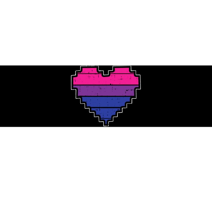 Pixel Heart Bisexual Pride Retro Gaming LGBTQ Ally Gamer Bumper Sticker