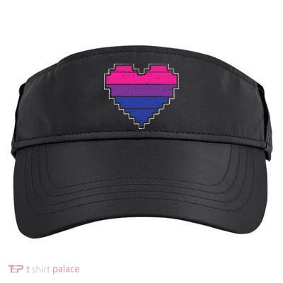 Pixel Heart Bisexual Pride Retro Gaming LGBTQ Ally Gamer Adult Drive Performance Visor