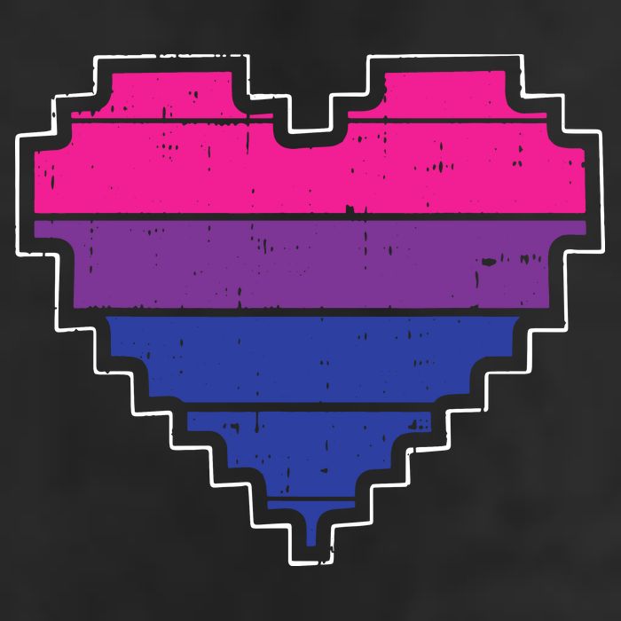 Pixel Heart Bisexual Pride Retro Gaming LGBTQ Ally Gamer Adult Drive Performance Visor