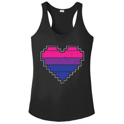Pixel Heart Bisexual Pride Retro Gaming LGBTQ Ally Gamer Ladies PosiCharge Competitor Racerback Tank