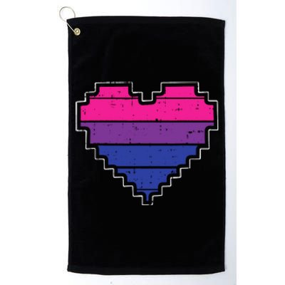 Pixel Heart Bisexual Pride Retro Gaming LGBTQ Ally Gamer Platinum Collection Golf Towel