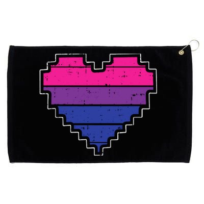 Pixel Heart Bisexual Pride Retro Gaming LGBTQ Ally Gamer Grommeted Golf Towel