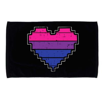 Pixel Heart Bisexual Pride Retro Gaming LGBTQ Ally Gamer Microfiber Hand Towel