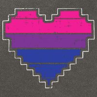 Pixel Heart Bisexual Pride Retro Gaming LGBTQ Ally Gamer Cotton Canvas Backpack
