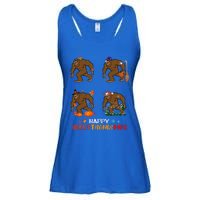 Ph Hallothanksmas Bigfoot Halloween Thanksgiving Christmas Ladies Essential Flowy Tank