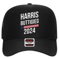 President Harris Buttigieg 2024 Kamala Harris Pete Buttigieg High Crown Mesh Back Trucker Hat