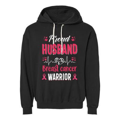 Proud Husband Breast Cancer Warrior Awareness Pink Ribbon Garment-Dyed Fleece Hoodie