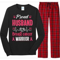 Proud Husband Breast Cancer Warrior Awareness Pink Ribbon Long Sleeve Pajama Set