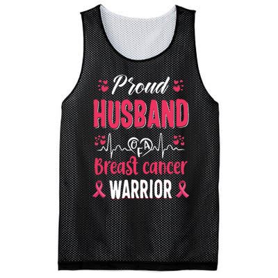 Proud Husband Breast Cancer Warrior Awareness Pink Ribbon Mesh Reversible Basketball Jersey Tank