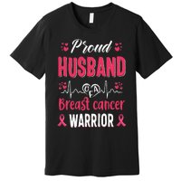 Proud Husband Breast Cancer Warrior Awareness Pink Ribbon Premium T-Shirt