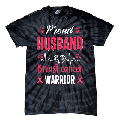 Proud Husband Breast Cancer Warrior Awareness Pink Ribbon Tie-Dye T-Shirt