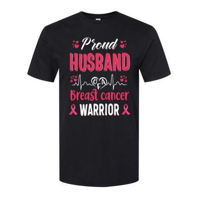 Proud Husband Breast Cancer Warrior Awareness Pink Ribbon Softstyle CVC T-Shirt