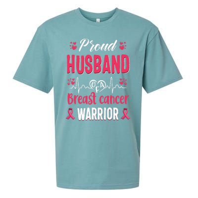 Proud Husband Breast Cancer Warrior Awareness Pink Ribbon Sueded Cloud Jersey T-Shirt