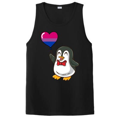 Penguin Heart Balloon Bisexual Pride Gift PosiCharge Competitor Tank