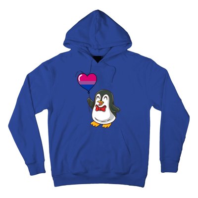 Penguin Heart Balloon Bisexual Pride Gift Hoodie