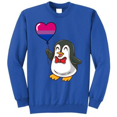 Penguin Heart Balloon Bisexual Pride Gift Sweatshirt