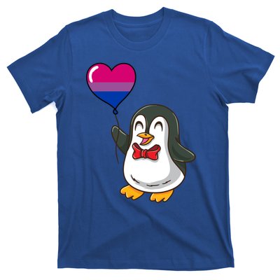 Penguin Heart Balloon Bisexual Pride Gift T-Shirt