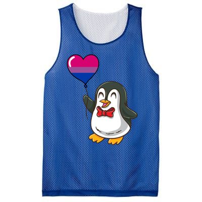 Penguin Heart Balloon Bisexual Pride Gift Mesh Reversible Basketball Jersey Tank