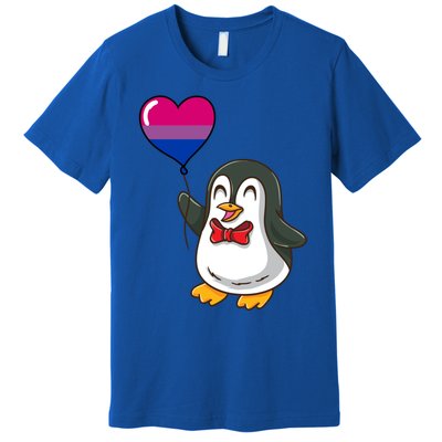 Penguin Heart Balloon Bisexual Pride Gift Premium T-Shirt