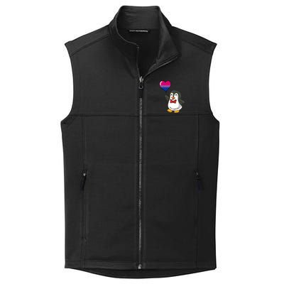 Penguin Heart Balloon Bisexual Pride Gift Collective Smooth Fleece Vest