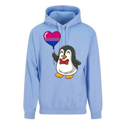 Penguin Heart Balloon Bisexual Pride Gift Unisex Surf Hoodie