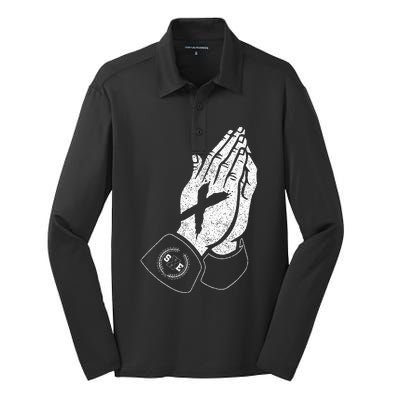 Praying Hands Crew Straight Edge Silk Touch Performance Long Sleeve Polo