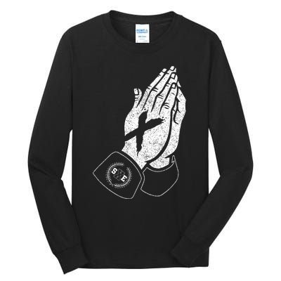 Praying Hands Crew Straight Edge Tall Long Sleeve T-Shirt