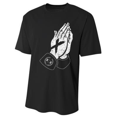 Praying Hands Crew Straight Edge Performance Sprint T-Shirt