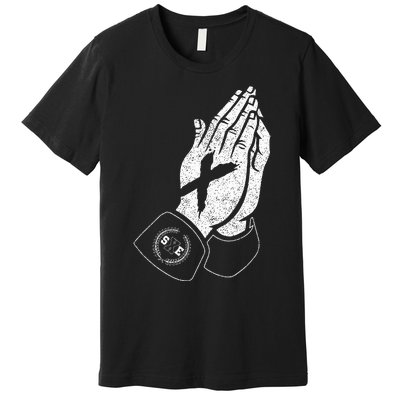 Praying Hands Crew Straight Edge Premium T-Shirt