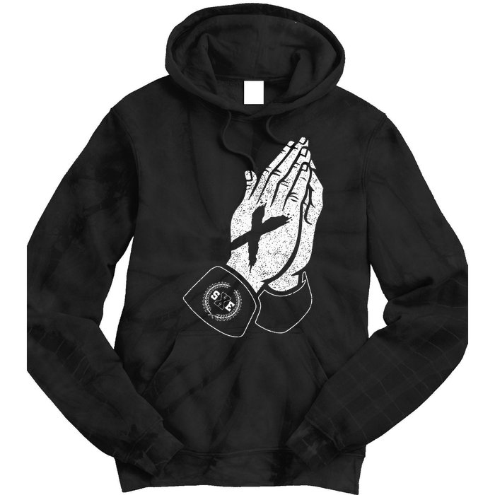 Praying Hands Crew Straight Edge Tie Dye Hoodie