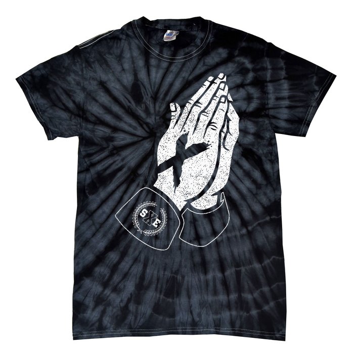 Praying Hands Crew Straight Edge Tie-Dye T-Shirt