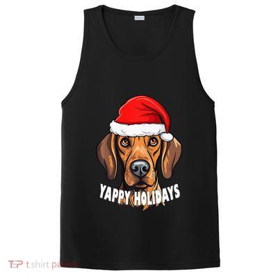 Plott Hound Christmas Yappy Holidays Funny Dog Santa Hat PosiCharge Competitor Tank