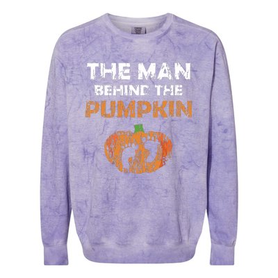 Pregnant Halloween Costume For Dad Expecting Lil Pumpkin Colorblast Crewneck Sweatshirt