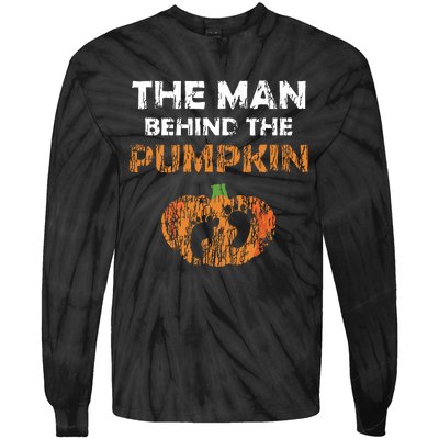 Pregnant Halloween Costume For Dad Expecting Lil Pumpkin Tie-Dye Long Sleeve Shirt